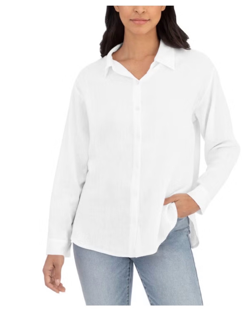 BlankNYC Women's Linen Blend Button Up Shirt